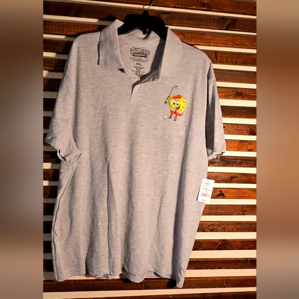 Spongebob squarepants polo dress shirt.  Golf shirt. 2xl. New with tags